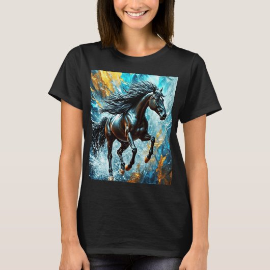 T-shirt Beau cheval sur la course (Devant)