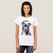 T-SHIRT BEAU CHIEN DE BULL TERRIER BLACK & WHITE (Devant entier)