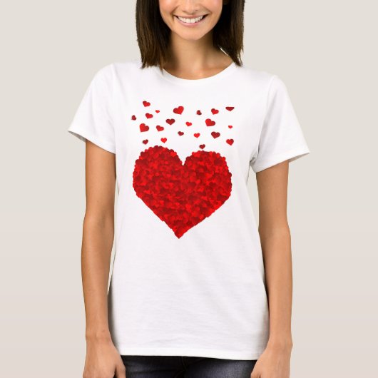 T-shirt Beau coeur rouge Saint Valentin (Devant)