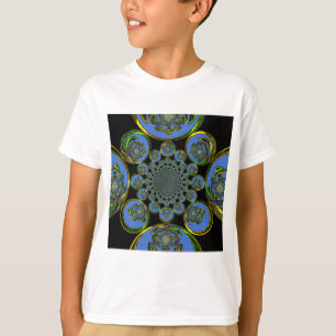 T-shirt Beau cool royal bleu noir kaléidoscope art