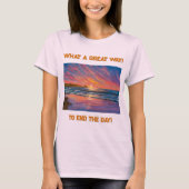 T-shirt Beau coucher de soleil à la plage Aquarelle peintu (Devant)