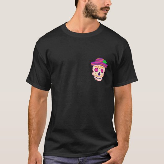 T-shirt Beau crâne avec Sombrero Día de los Muertos (Devant)
