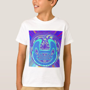 T-shirt Beau cyan bleu kaléidoscope vectoriel design