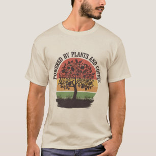 T-shirt Beau et branché propulsé par les plantes et le caf