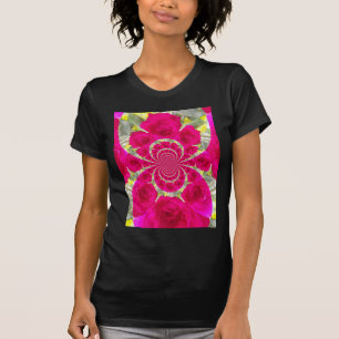 T-shirt Beau Extraordinaire Roses rouges Motif Kaleidoscop