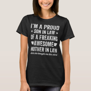 T-shirt Beau-fils fier d'une mère impressionnante freakin