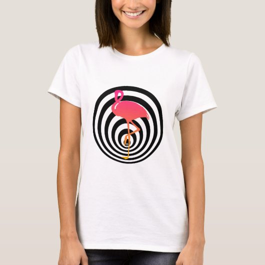 T-shirt Beau flamant en cercles (Devant)
