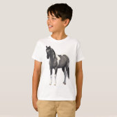 T-shirt Beau Gris Pinto Grulla Peinture Cheval Stallion (Devant entier)