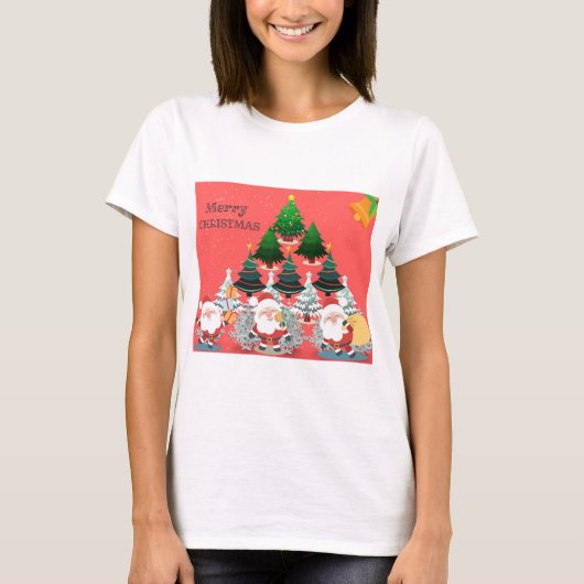 T-shirt Beau Joyeux Noël Design (Devant)