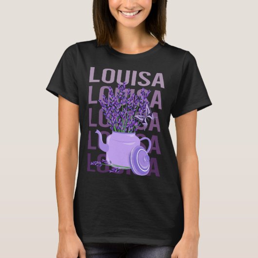 T-shirt Beau Lavande - Nom Louisa (Devant)