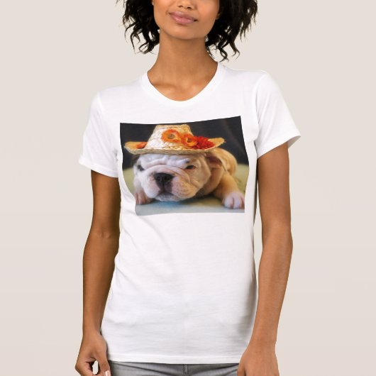T-shirt Beau lis, bouledogue anglais (Devant)