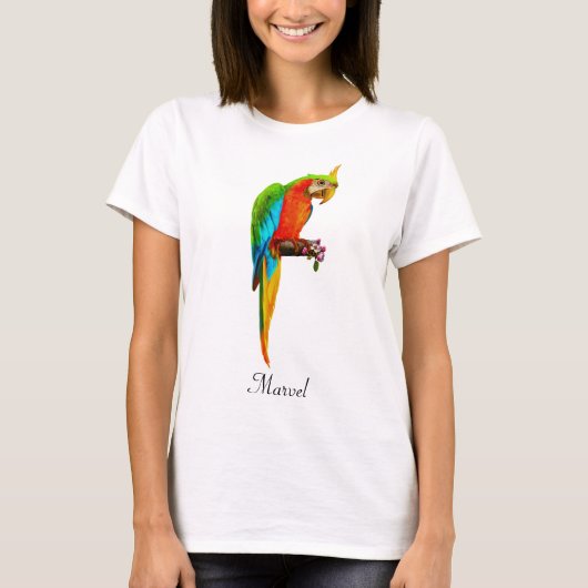 T-shirt Beau Macaw Bird multicolore (Devant)