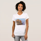 T-shirt Beau mignon chat yeux bleus (Devant entier)