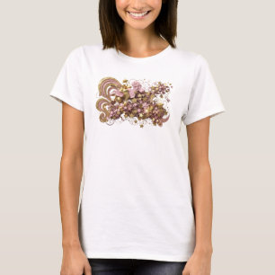 T-shirt Beau motif artistique d'art abstrait orange