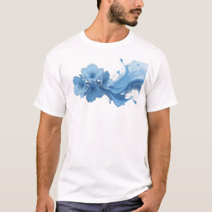 T-shirt Beau MOTIF ARTISTIQUE de FLEUR ABSTRAITE