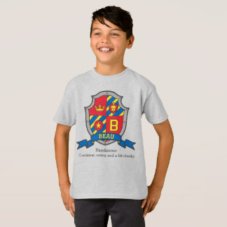 T-shirt Beau nom de garçon et signification bouclier de ch