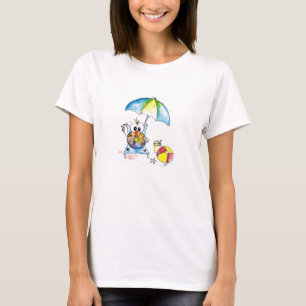 T-shirt Beau Oiseau Whimsical sur la plage