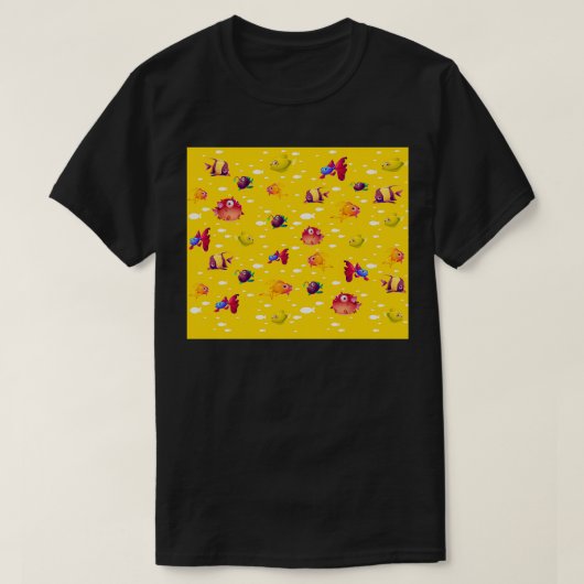 T-shirt beau papier peint de poisson (Design devant)