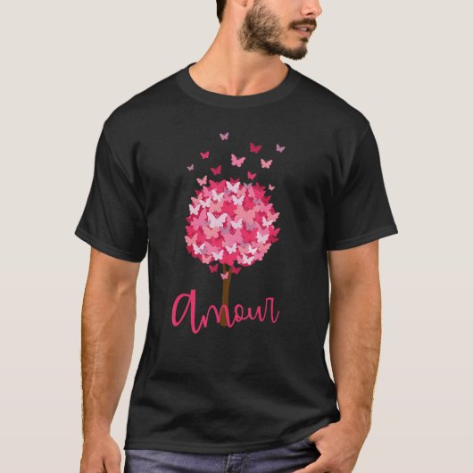 T-shirt Beau Papillon Arbre Amour Aimer Arbre De Vie B (Devant)