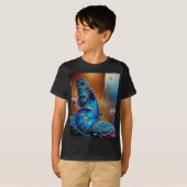 T-shirt Beau Papillon Bleu (Devant entier)