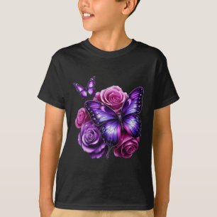 T-shirt Beau Papillon Rose Violet Amoureux Papillon C