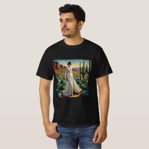 T-shirt Beau paysage avec une femme Art spirituel
