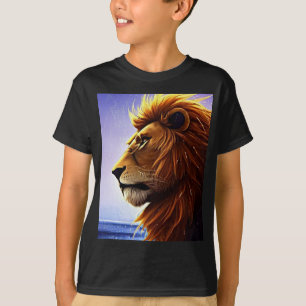 T-shirt Beau Portrait de Lion en mer Enfant personnalisé