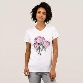 T-shirt Beau Rose de main rose (Devant entier)