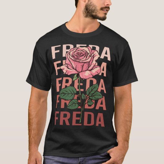 T-shirt Beau Rose - Freda Nom (Devant)