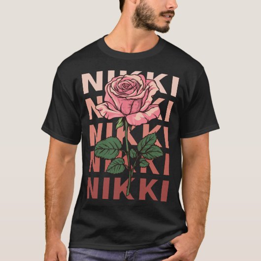 T-shirt Beau Rose - Nikki Nom (Devant)