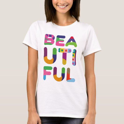 T-shirt Beau texte coloré positif (Devant)