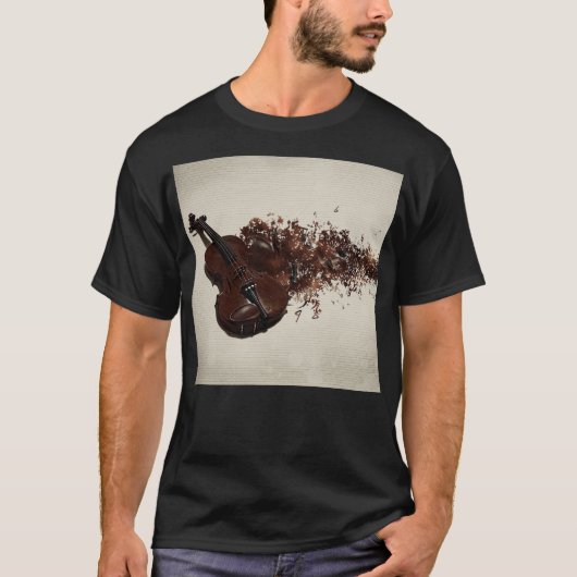 T-shirt Beau violon avec motifs musicaux (Devant)