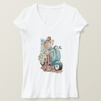 T-shirt Beau voyageur européen sur Retro Vespa Moped