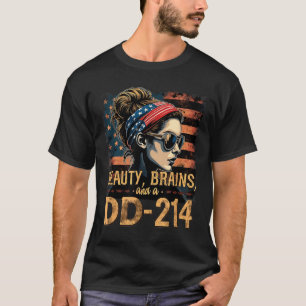 T-shirt Beauté cerveaux et un design de fierté de vétéran