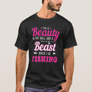 T-shirt Beauté Dans La Salle Bête Quand Aller Pêcher Fille