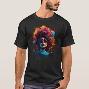 T-shirt Beauté de cheveux noirs naturels afro-américains