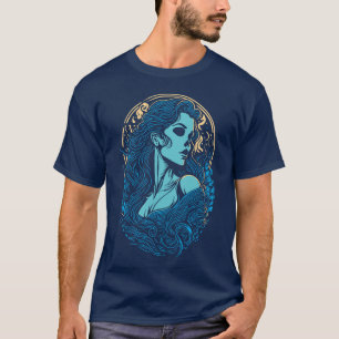 T-shirt Beauté du crâne Portrait gothique féminin