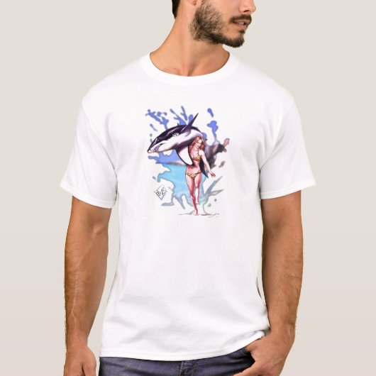 T-shirt Beauté et vagues de surfer la bête (Devant)