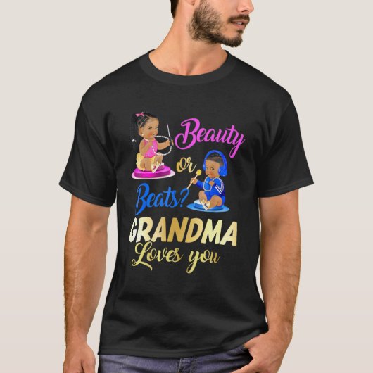 T-shirt Beauté Mignonne Ou Beat Grand-Mère Vous Aime Genre (Devant)