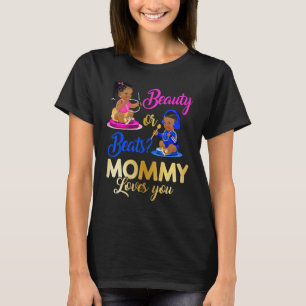 T-shirt Beauté Mignonne Ou Beat Maman Aime Vous Sexe Révél