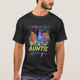 T-shirt Beauté Mignonne Ou Beat Tante Vous Aime Révéler Le