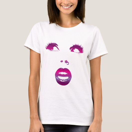 T-shirt Beauté pourpre et rose (Devant)