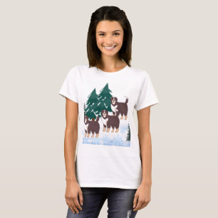 T-shirt Beautés arctiques Huskies Brown en bois d'hiver de