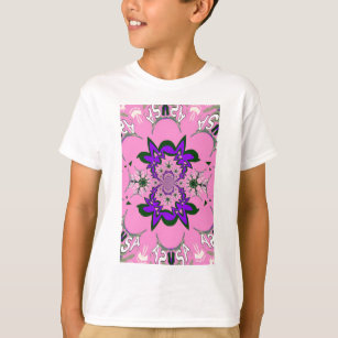 T-shirt Beautiful baby pink floral purple shade motif mono
