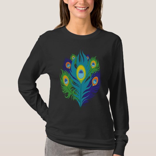 T-shirt Beautiful Feathers Bird Animal Lover Peacock (Devant)