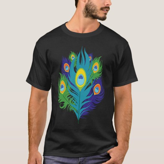 T-shirt Beautiful Feathers Bird Animal Lover Peacock (Devant)