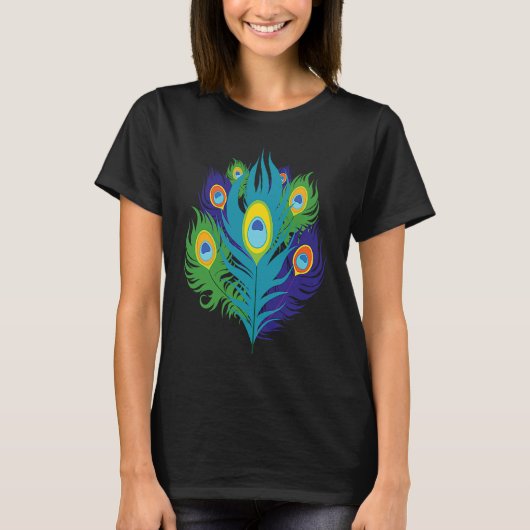 T-shirt Beautiful Feathers Bird Animal Lover Peacock (Devant)