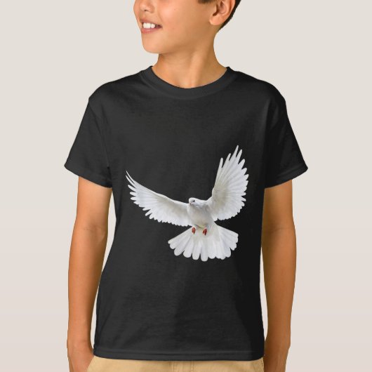 T-shirt Beautiful Flying Peaceful White Dove Photo Silhoue (Devant)