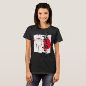 T-shirt Beautiful Japanese Geisha red flag calligraphy dec (Devant entier)
