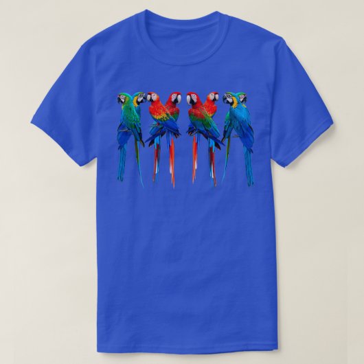 T-shirt Beautiful Macaws The Scarlet Macaw Greenwing Macaw (Design devant)